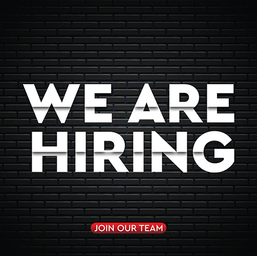 now hiring sign